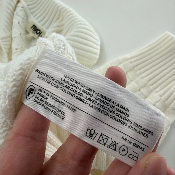 FRNCH Paris Paulia Sweater Cream White Jumper Collar Women’s Small - Picture 8 of 9